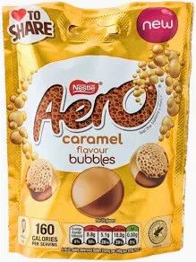 NESTLE AERO BUBBLES CARAMEL CHOCOLATE BAG BRITISH