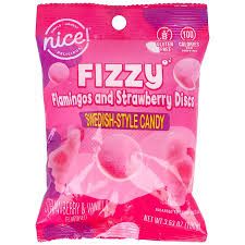 NICE FIZZY FLAMINGOS AND STRAWBERRY DISCS SWEDISH STYLE CANDY