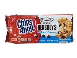 CHEWY CHIPS AHOY HERSHEYS COOKIES AND CREME