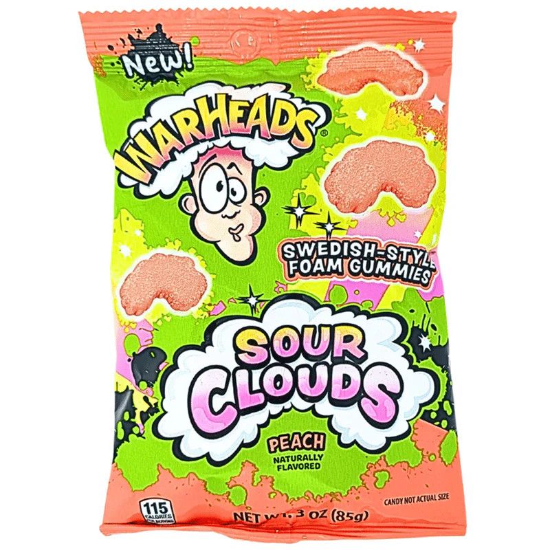 WARHEADS SOUR CLOUDS PEACH 4.5OZ