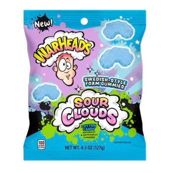 WARHEADS SOUR CLOUDS COTTON CANDY 4.5OZ