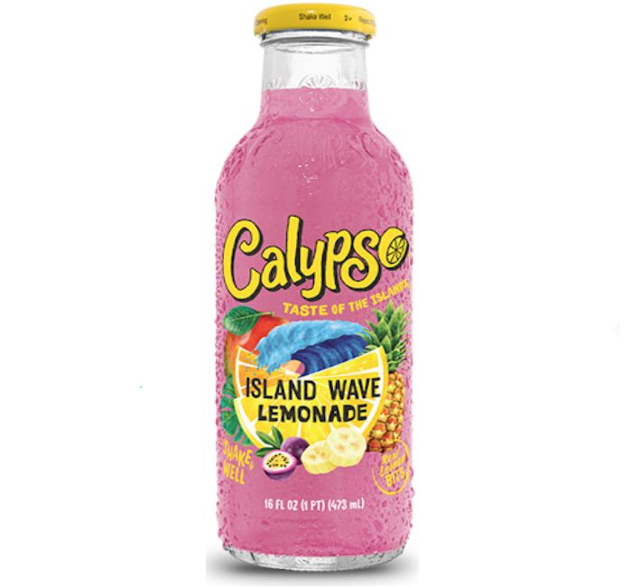 CALYPSO ISLAND WAVE LEMONADE SODA GLASS BOTTLE