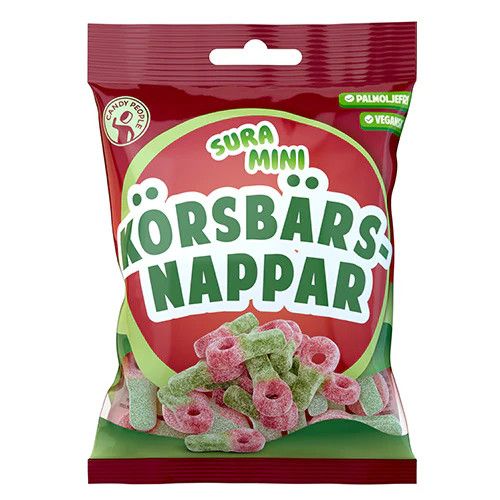CANDY PEOPLE SOUR MINI CHERRY PACIFIERS 70G (VEGAN, GELATIN  &amp; GLUTEN FREE)