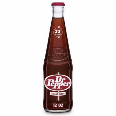 DR PEPPER GLASS BOTTLE RETRO WITH CANE SUGAR