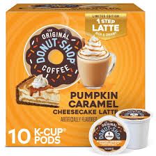 KEURIG DONUT SHOP COFFEE PUMPKIN CARAMEL CHEESECAKE LATTE K-CUPS