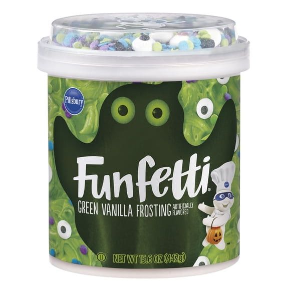 PILLSBURY FUNFETTI GREEN HALLOWEEN VANILLA ICING