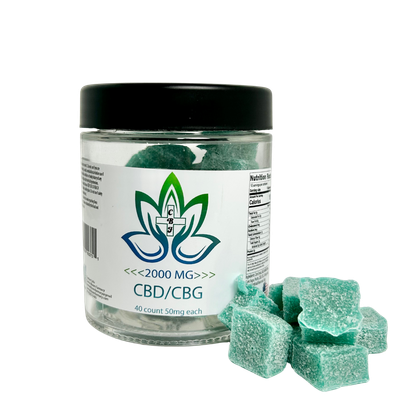 Canna Bloom Farmacy Gummies - Blue Razz  2000mg CBD CBG (40 Count)