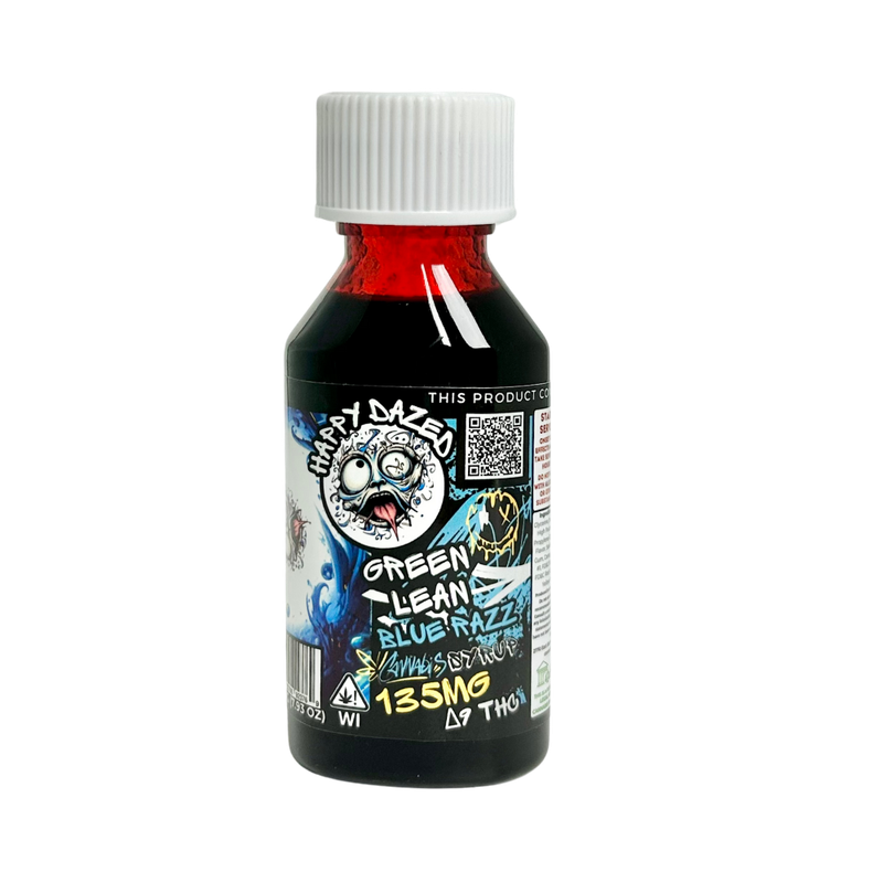 Happy Dazed Green Lean - Blue Razz 135mg D9 THC (2oz)
