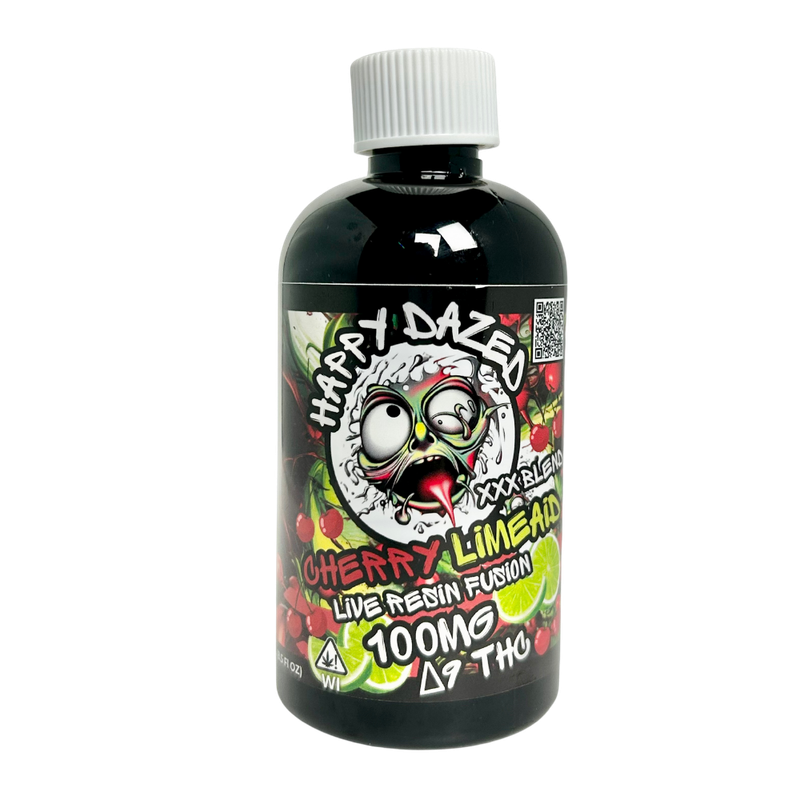 Happy Dazed Live Resin Fusion - Cherry Lime 100mg D9 THC (8oz)