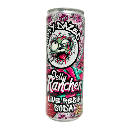 Happy Dazed Live Resin Soda - Jelly Rancher 15mg D9 THC CBD CBG (12oz)
