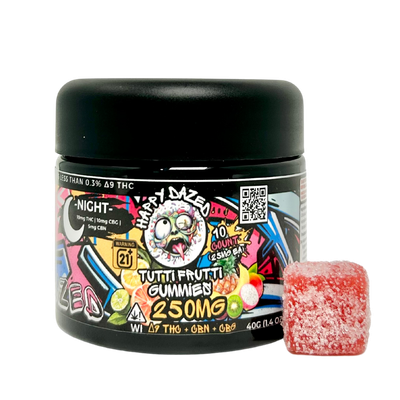 Happy Dazed Sleep Gummies - Tutti Frutti 250mg D9 THC CBN CBG (10 Count)