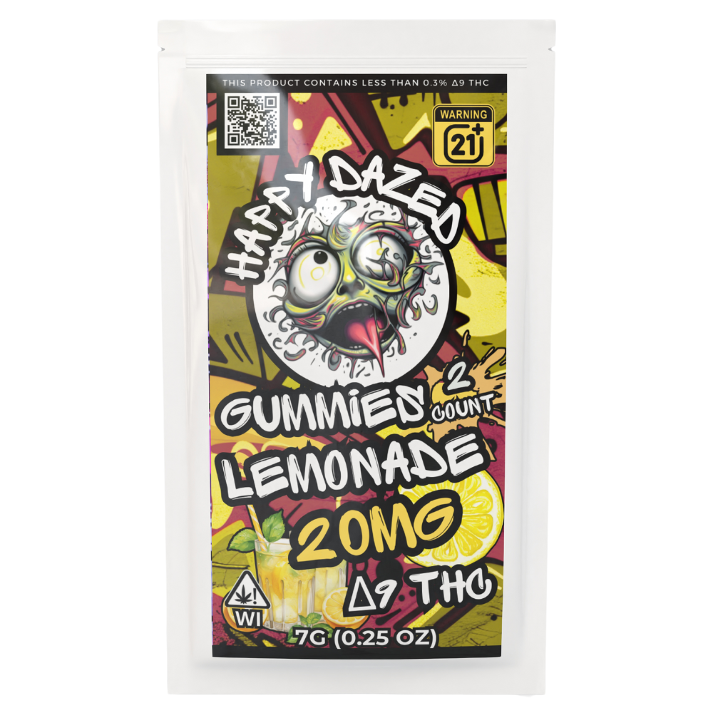 Happy Dazed Gummies - Lemonade 20mg D9 THC (2 Count)