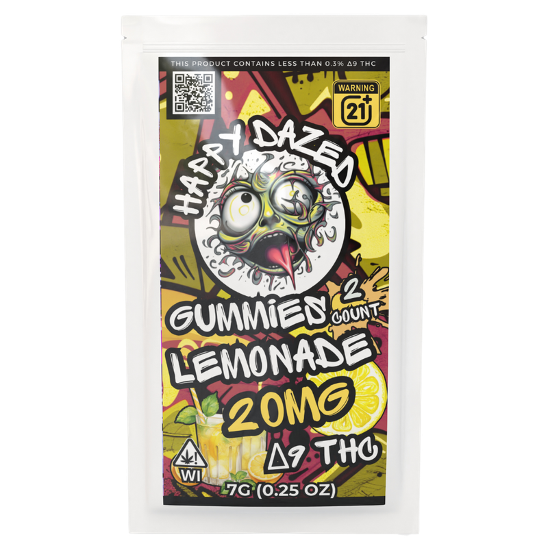 Happy Dazed Gummies - Lemonade 20mg D9 THC (2 Count)
