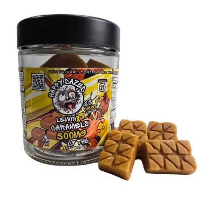 Happy Dazed Caramels - Lemon D9 THC 20mg (25 Count)
