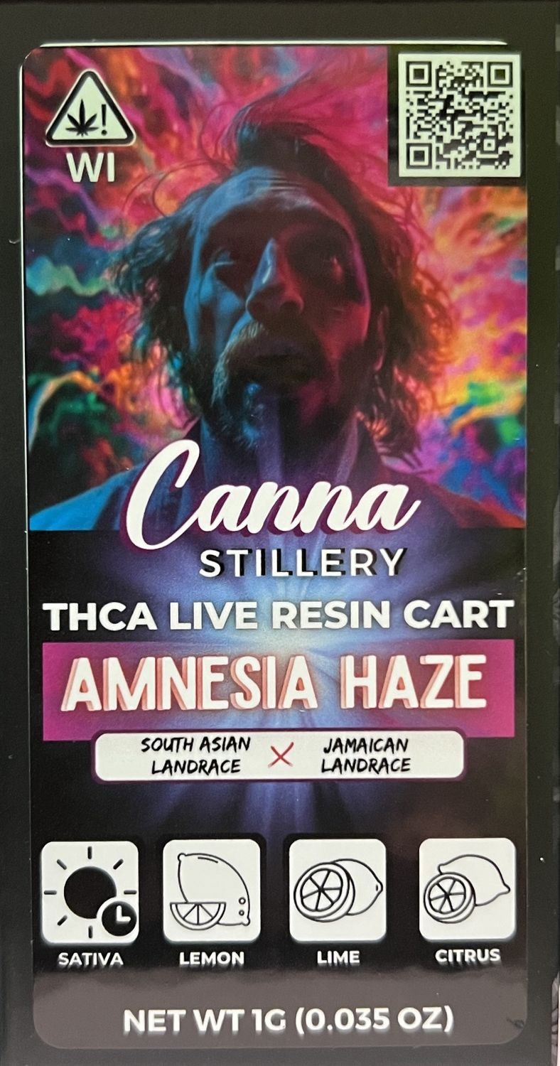 Canna Stillery THCA Live Resin Cart 1g Amnesia Haze