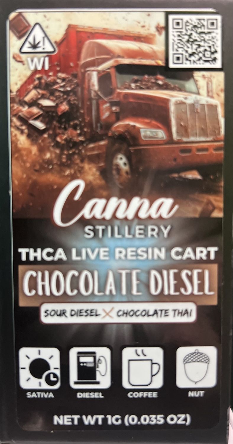 Canna Stillery THCA Live Resin Cart 1g Chocolate Diesel