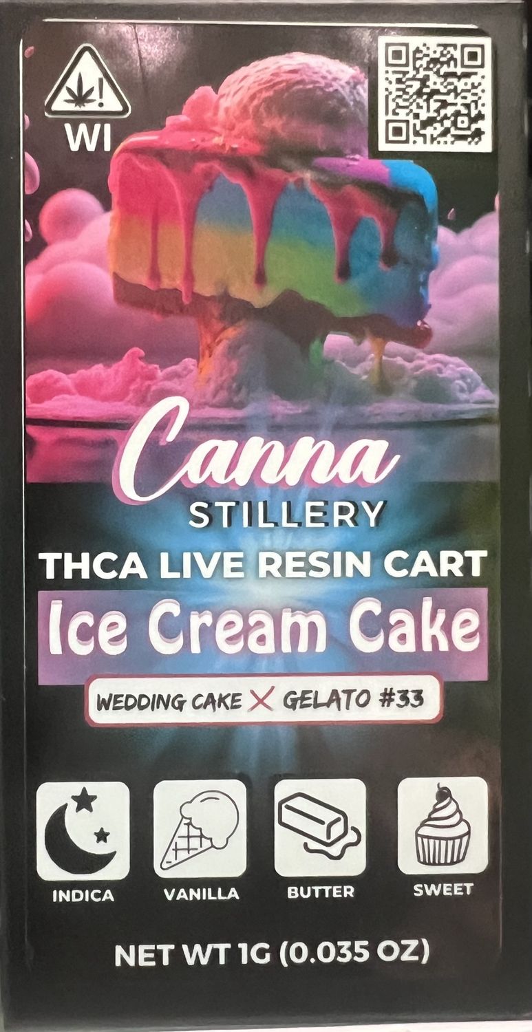 Canna Stillery THCA Live Resin Cart 1g Ice Cream Cake
