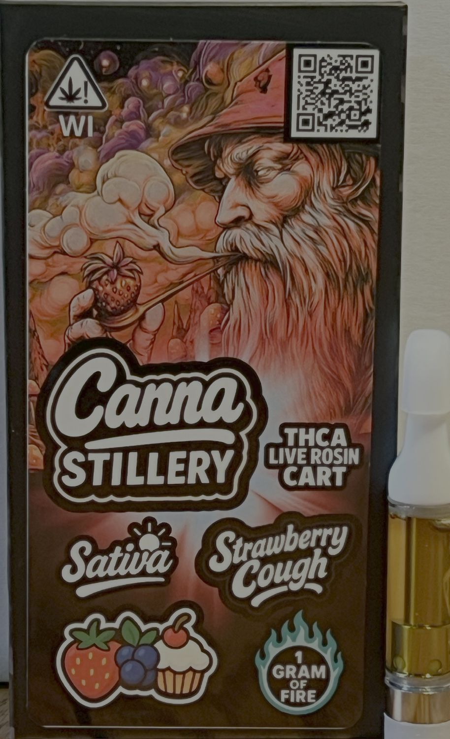 Canna Stillery THCA Live Rosin Cart 1g Strawberry Cough