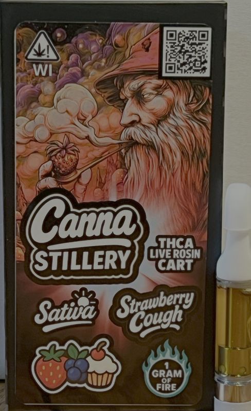 Canna Stillery THCA Live Rosin Cart 1g Strawberry Cough
