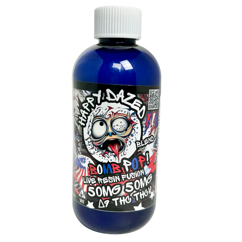 Happy Dazed Live Resin Fusion - Bomb Pop 100mg D9 THC, THCV, CBD, CBG (8oz)