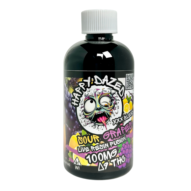 Happy Dazed Live Resin Fusion - Sour Grape 100mg D9 THC (8oz)