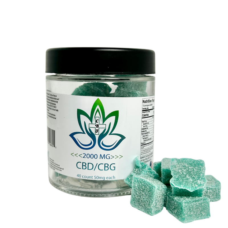 Canna Bloom Farmacy Gummies - Blue Razz  2000mg CBD CBG (40 Count)