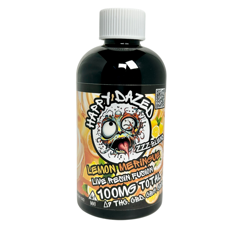 Happy Dazed Live Resin Fusion - Lemon Meringue 100mg D9 THC, CBD, CBG, CBN (8oz)