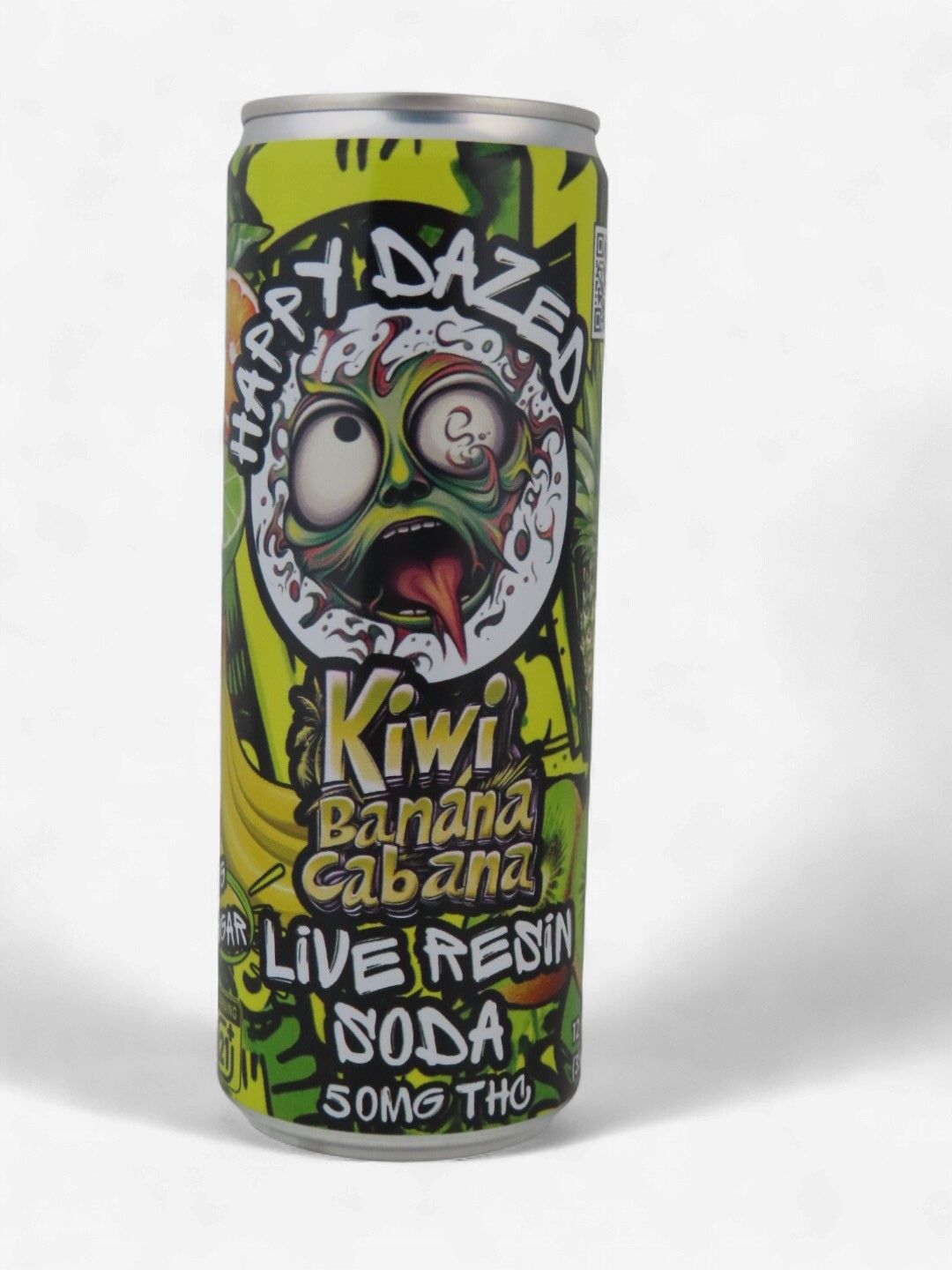 Happy Dazed Live Resin Soda - Kiwi Banana Cabana 50mg D9 THC (12oz)