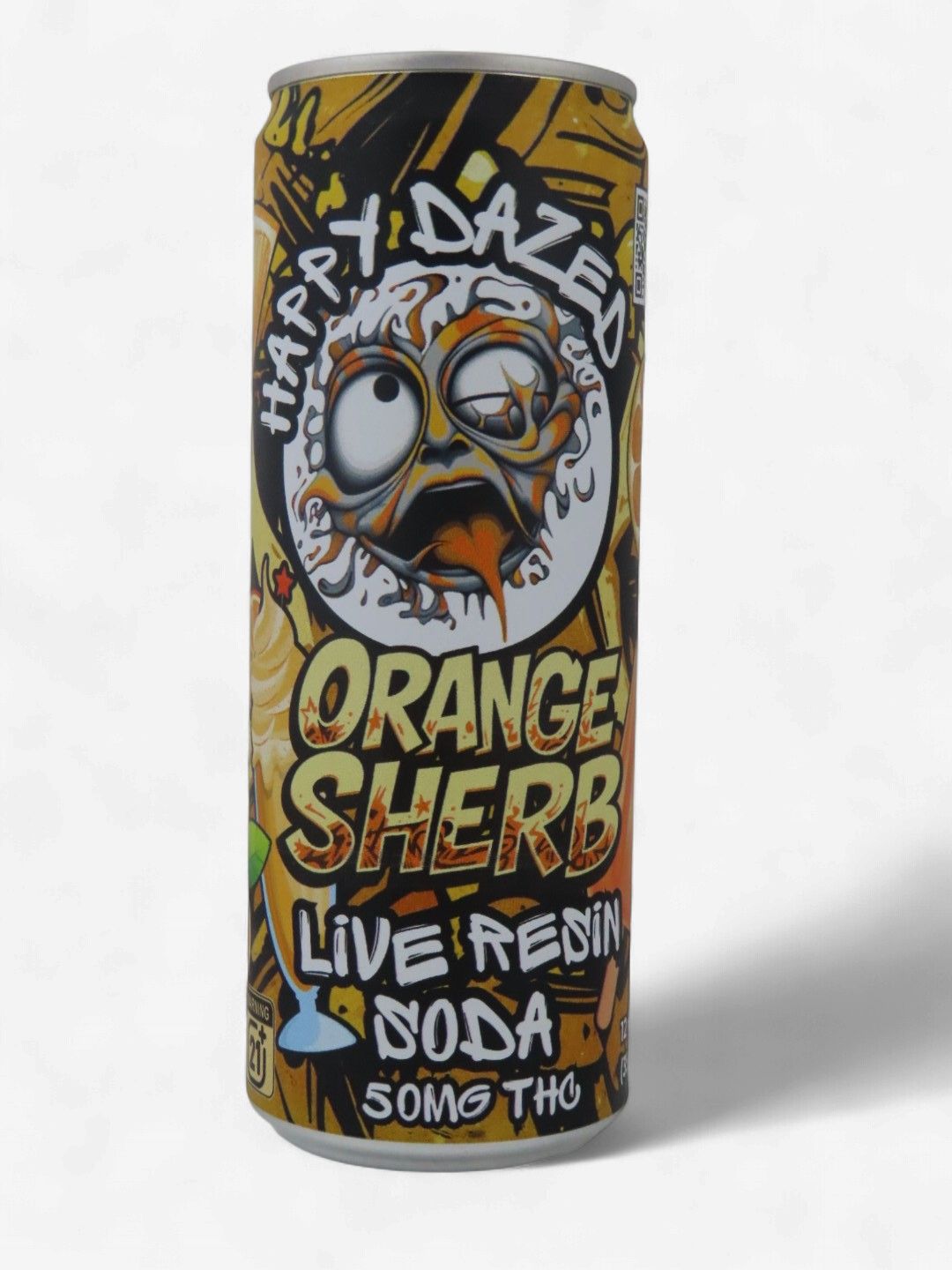 Happy Dazed Live Resin Soda - Orange Sherb 50mg D9 THC (12oz)