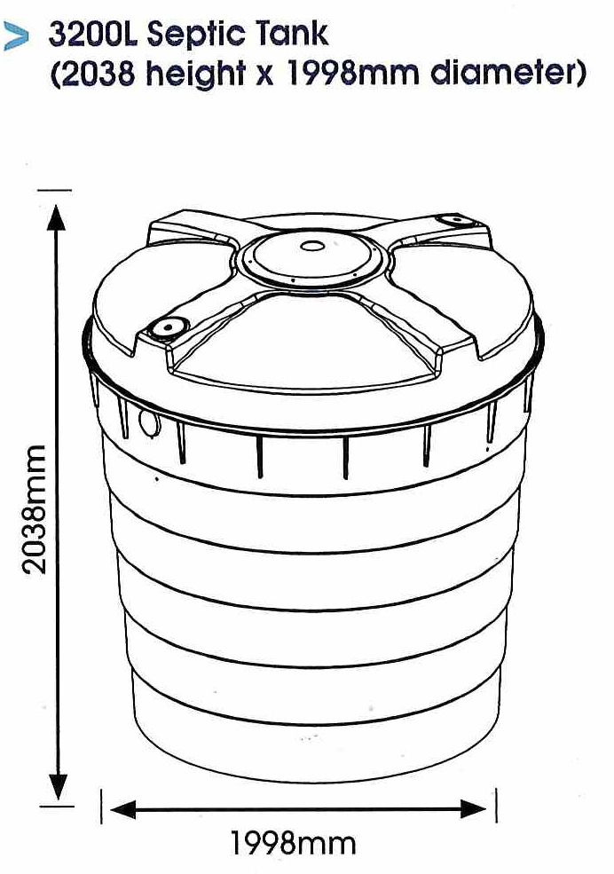 RELN 3200L Septic Tank Standard Pack – No Baffle