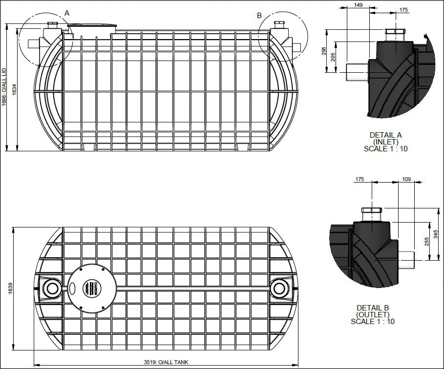 Polymaster septic tank 3100L