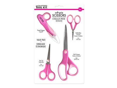 Soft Grip Scissors - 4 pce. set
