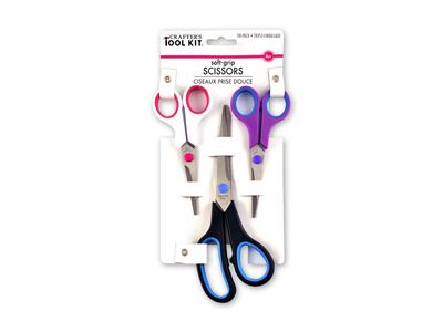 Soft Grip Scissors - 3 pce. set