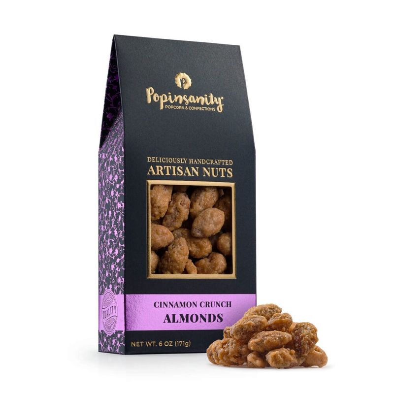 Popinsanity Artisinal Vanilla Rum Almonds Box 6 oz