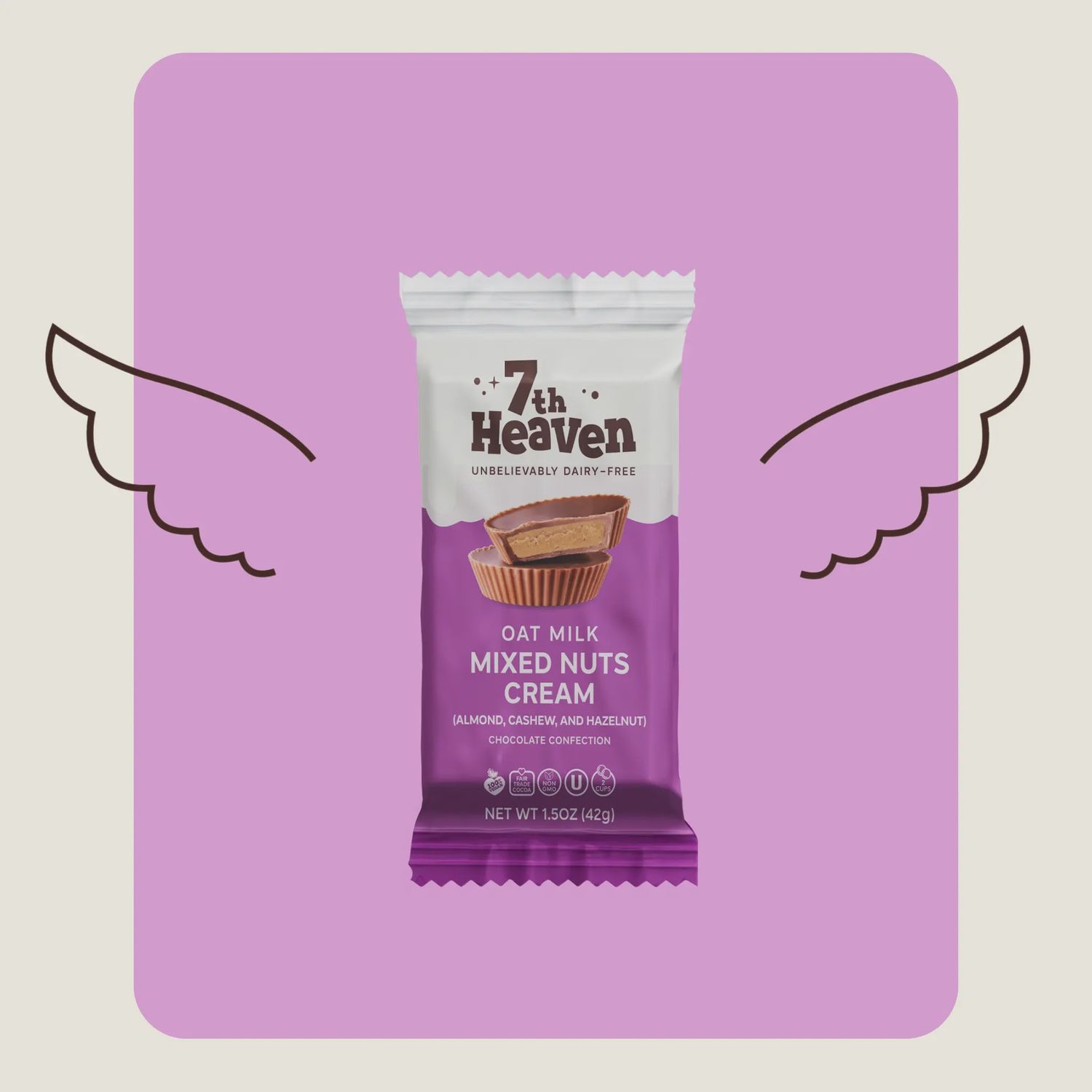 7th Heaven Mixed Nuts Chocolate Cups 1.5 oz