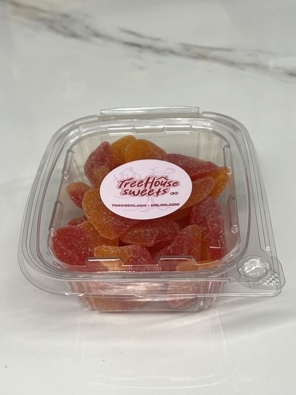 Sugared Peach Hearts Prepack Container
