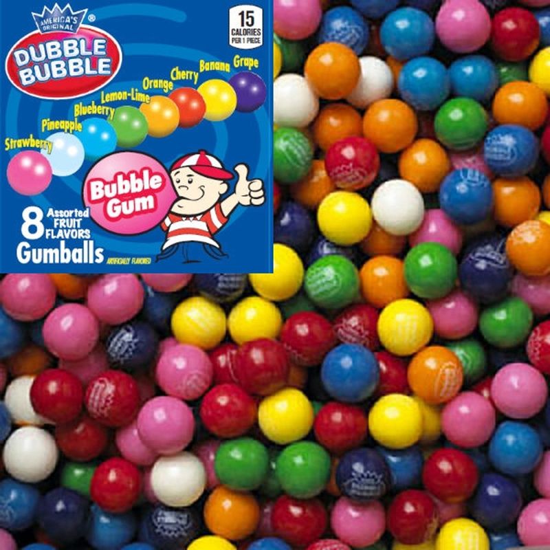 Dubble Bubble Assorted Fruit Flavored Gumballs