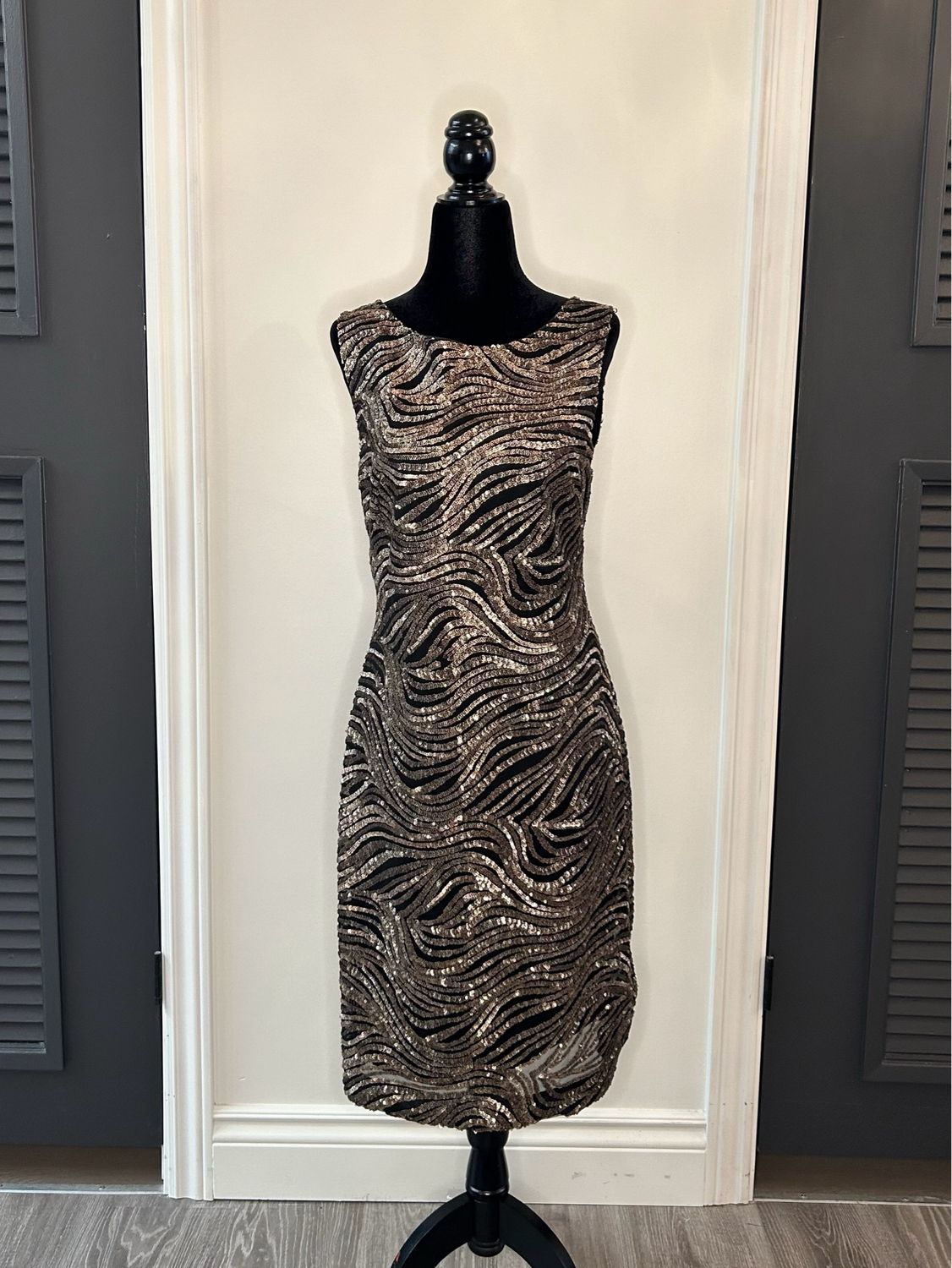 Metallic Wave Sequin Dress