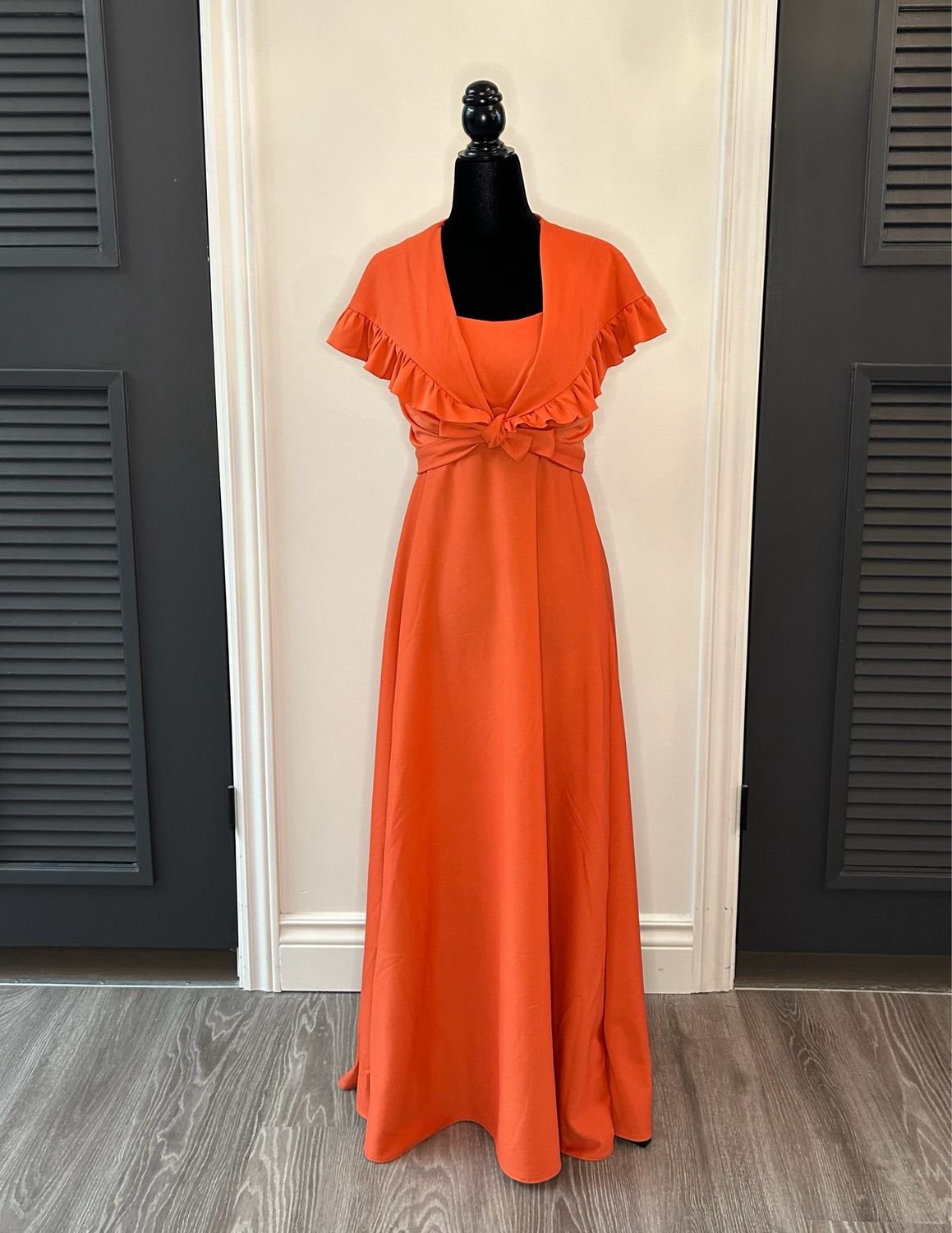 Vintage Sunset Orange Maxi Dress