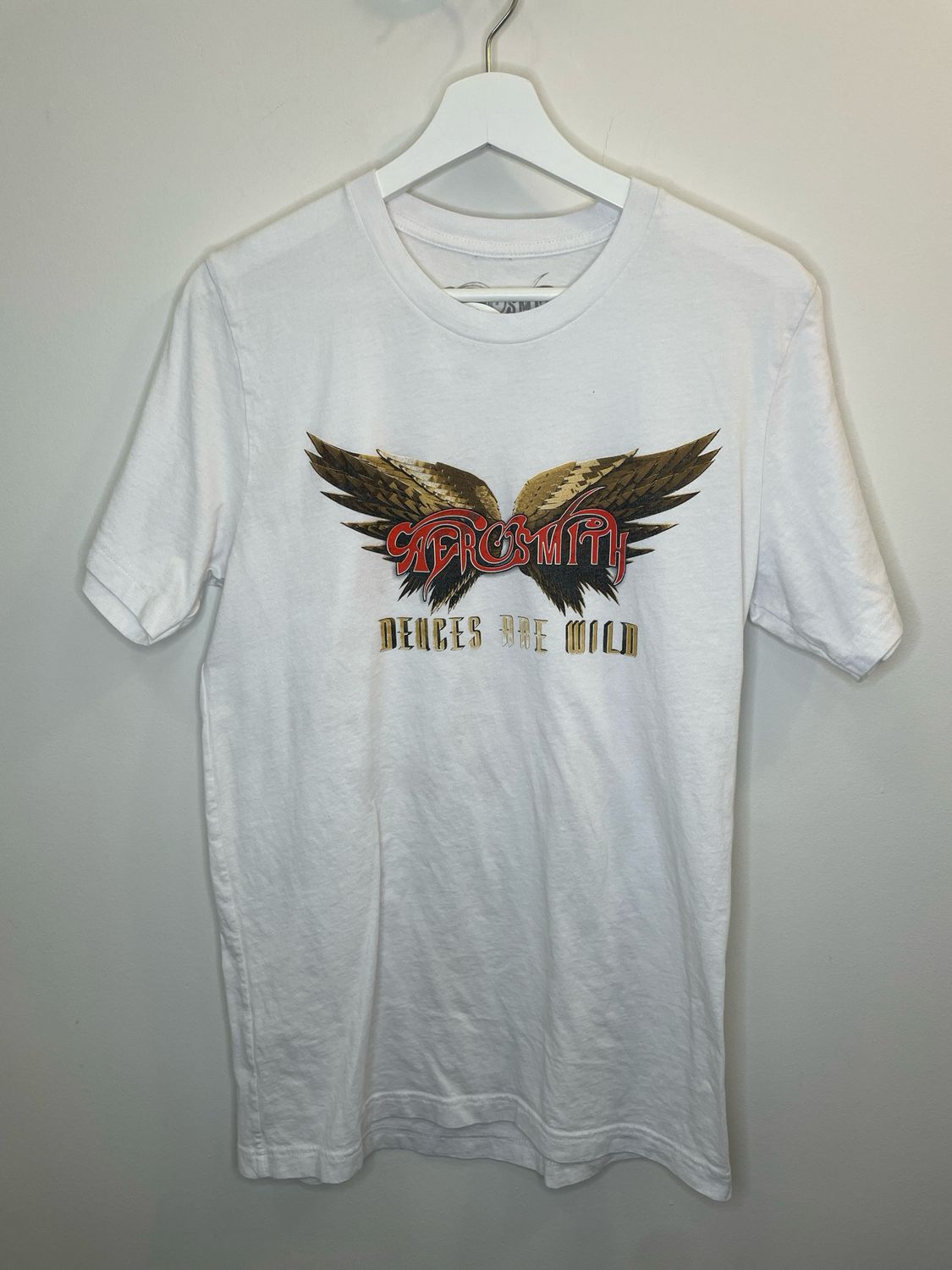 White Aerosmith T Shirt Deuces Are Wild