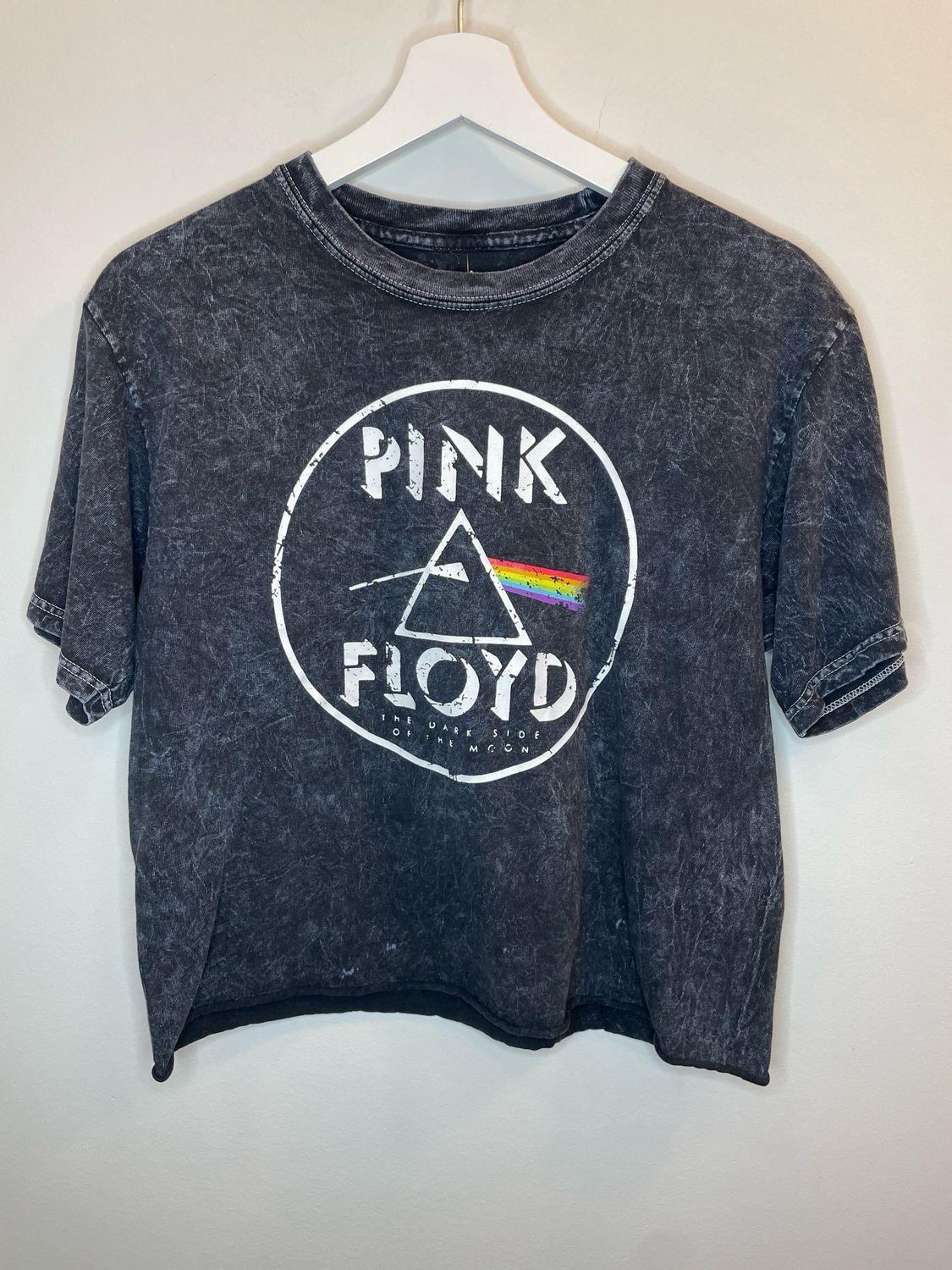 Cropped Grey Wash Pink FLoyd T Shirt