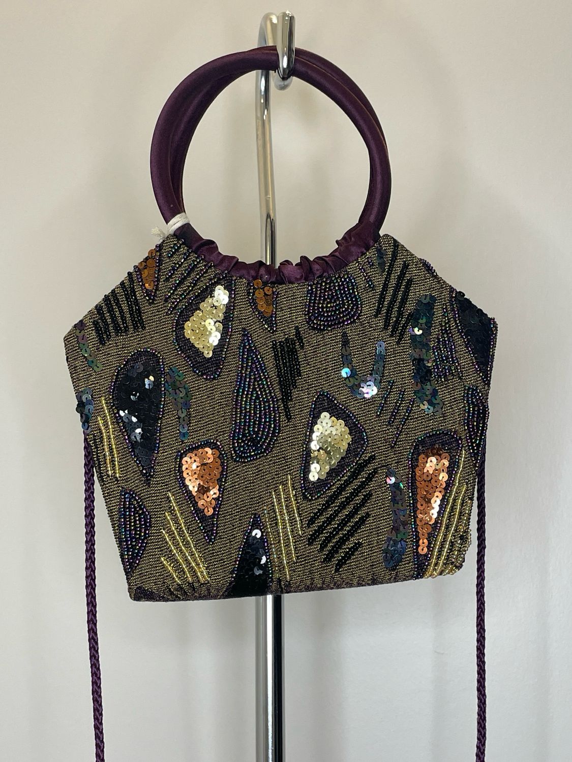 Purple sparkle hand bag