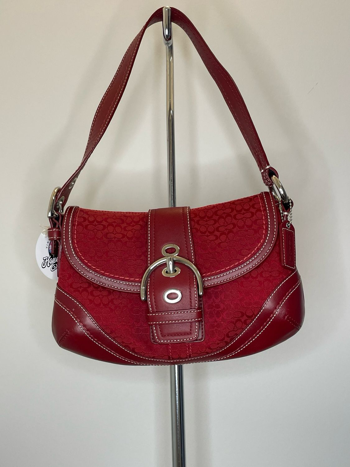 Red Buckle Shoulder Bag
