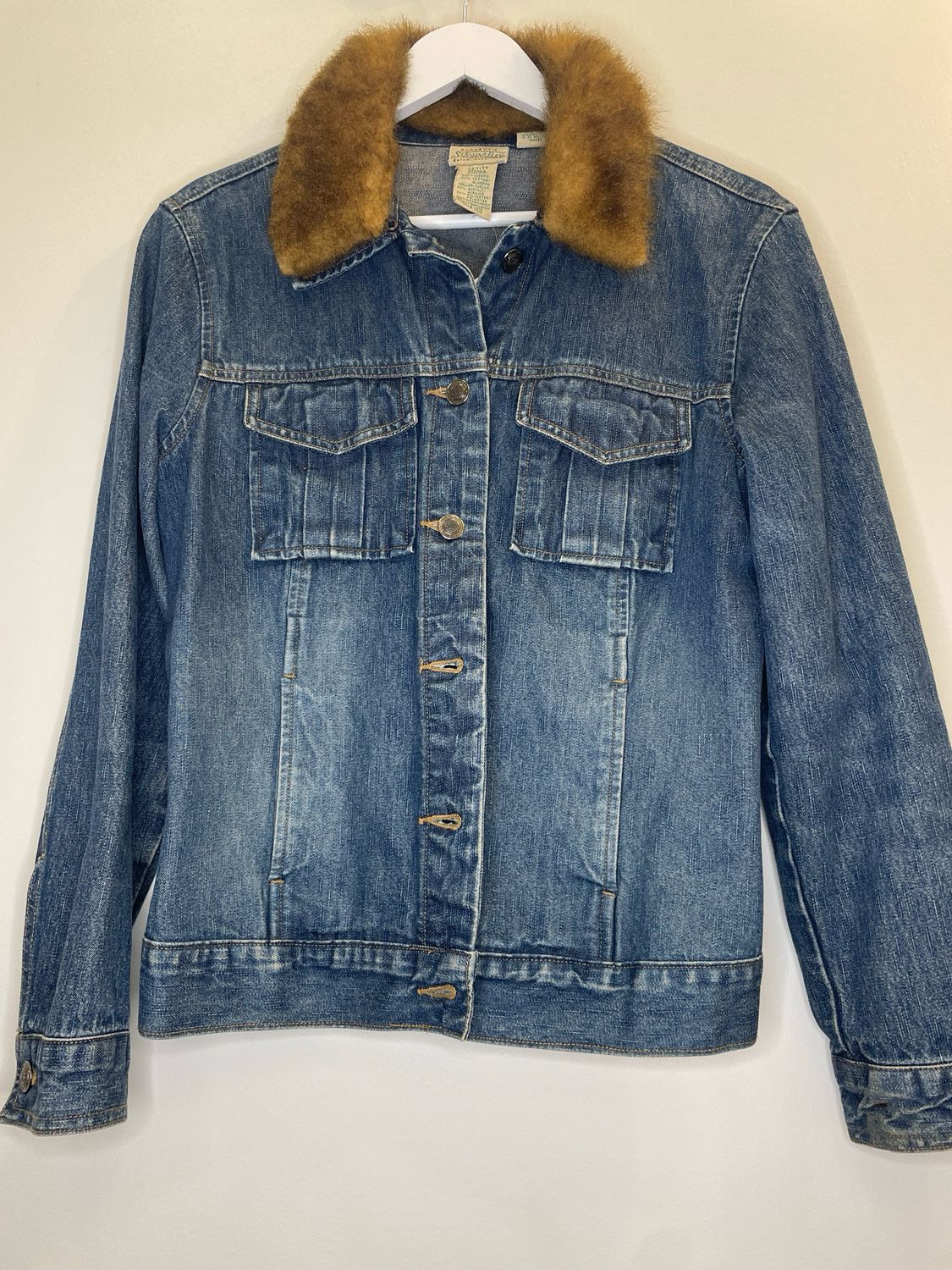St. Johns Bay Fur Collar Denim  Jacket