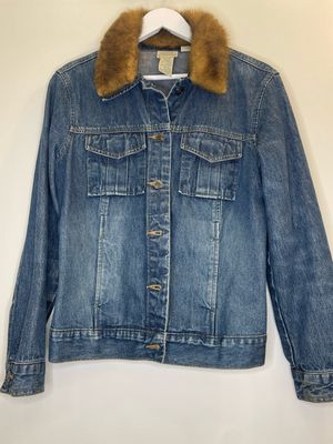 St. Johns Bay Fur Collar Denim  Jacket