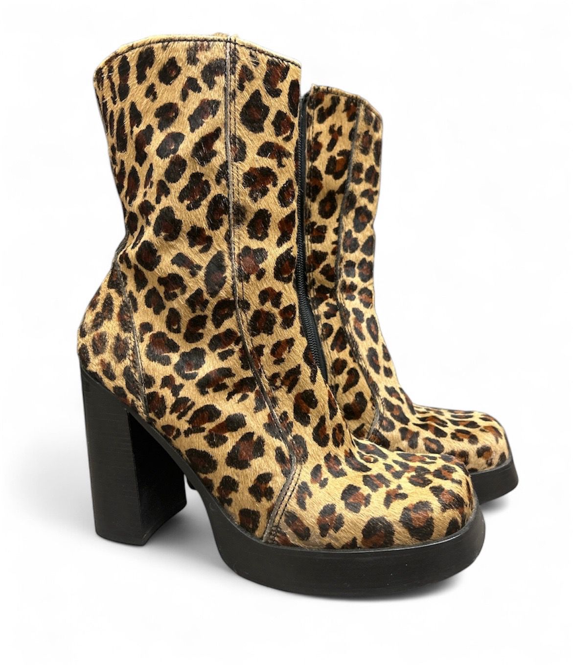 Vintage 90s Steve Madden  Leopard Platform Boots