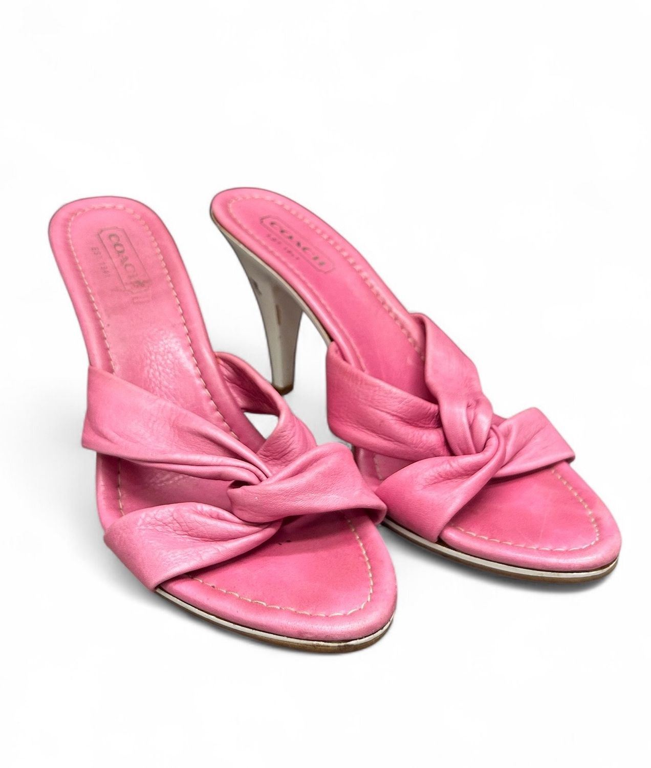 Vintage Coach Pink Leather Kitten Heels