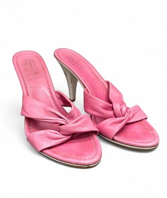 Vintage Coach Pink Leather Kitten Heels