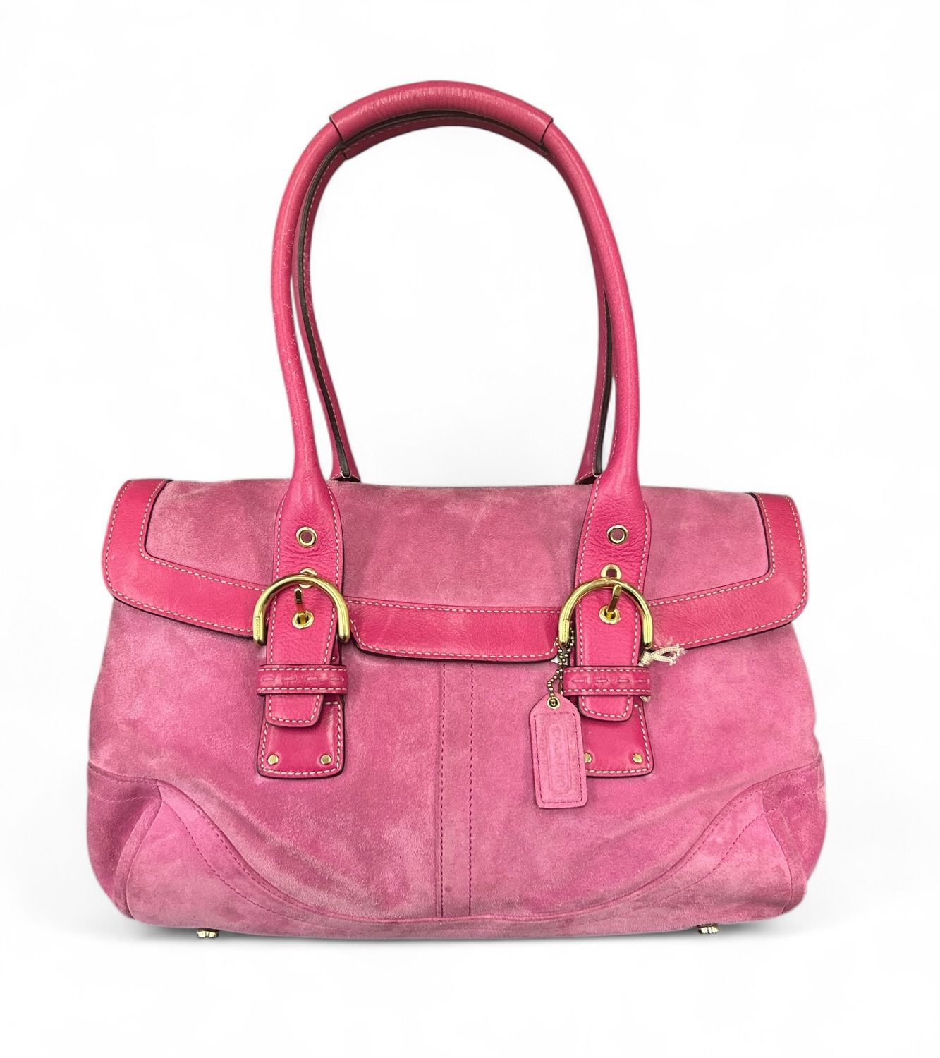 Y2K Coach Orchid Pink Suede &amp; Leather Soho Bag