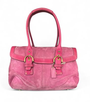 Y2K Coach Orchid Pink Suede &amp; Leather Soho Bag